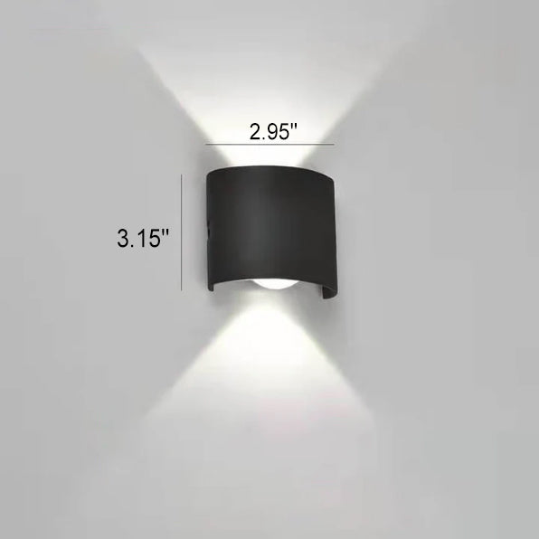 Sweep Arc Spotlight Sconce, Black White IP65 Waterproof 2W to 12W LED Outdoor Wall Light for Brick & Stone Wall