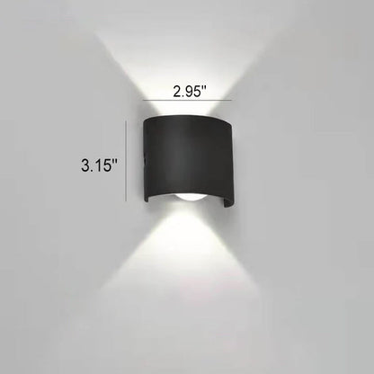 Sweep Arc Spotlight Sconce, Black White IP65 Waterproof 2W to 12W LED Outdoor Wall Light for Brick & Stone Wall
