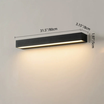 Tenby Linear Bar Wall Light, Black IP65 Waterproof LED Outdoor Wall Sconce for Porch, Patio, Fence & Driveway