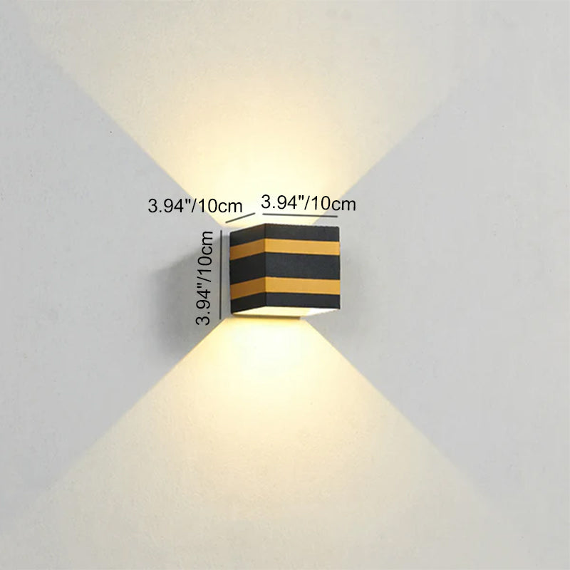 Dalton Cube Wall Sconce, IP65 Waterproof LED Up Down Outdoor Light for Front Door & Fence Post