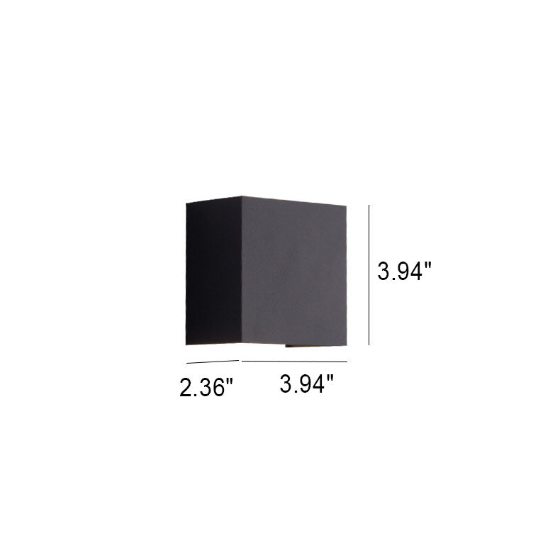 Corby Square Beam Sconce, Black IP65 Waterproof 6W 12W LED Outdoor Wall Light for Brick, Stone & Textured Facade