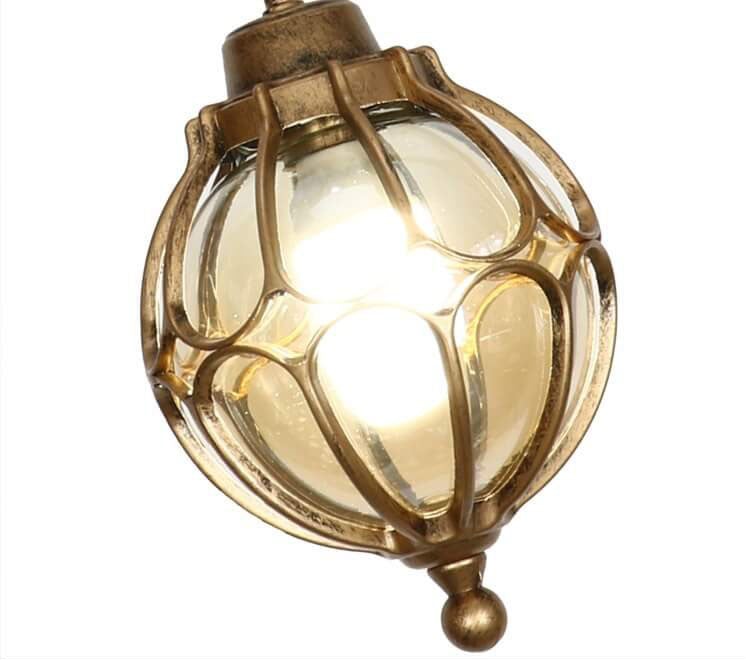 Alden Globe Porch Pendant, Black Glass Globe Hanging Outdoor Ceiling Light for Porch, Entryway & Pergola
