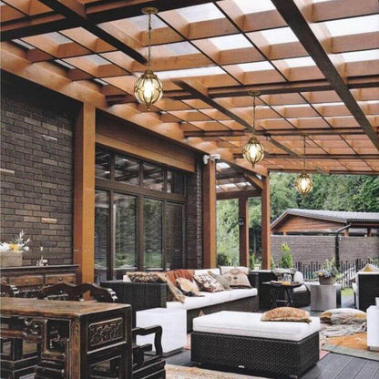 Alden Globe Porch Pendant, Black Glass Globe Hanging Outdoor Ceiling Light for Porch, Entryway & Pergola