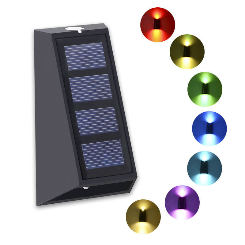 Aurora Solar Colour Light, Black Wireless Solar RGB Colour Changing Garden Light for Fence, Patio & Deck