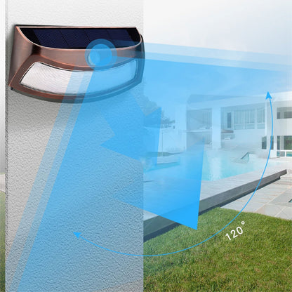 Alder Solar Motion Wall Light, Black or Rose Gold IP65 Waterproof Solar Motion Sensor Light for Gate, Shed & Garage