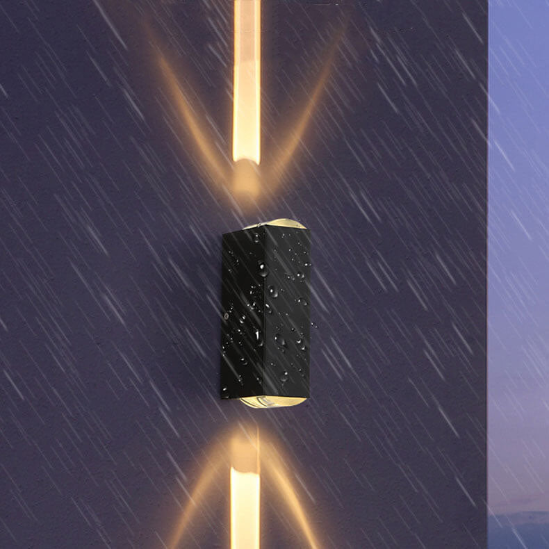 Ashford Twin Beam Wall Sconce, Black LED Up Down Indoor Wall Light for Hallway, Stairway & Covered Porch