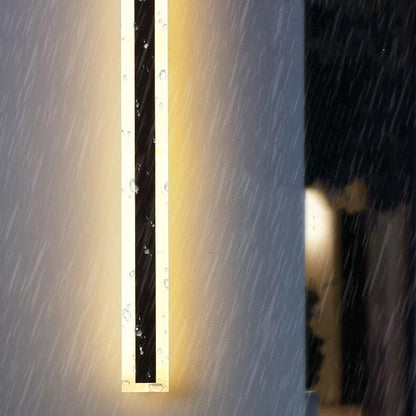 Calder Slim Column Wall Light, Tall Black IP65 Waterproof LED Outdoor Sconce for Front Door, Garage & Entryway