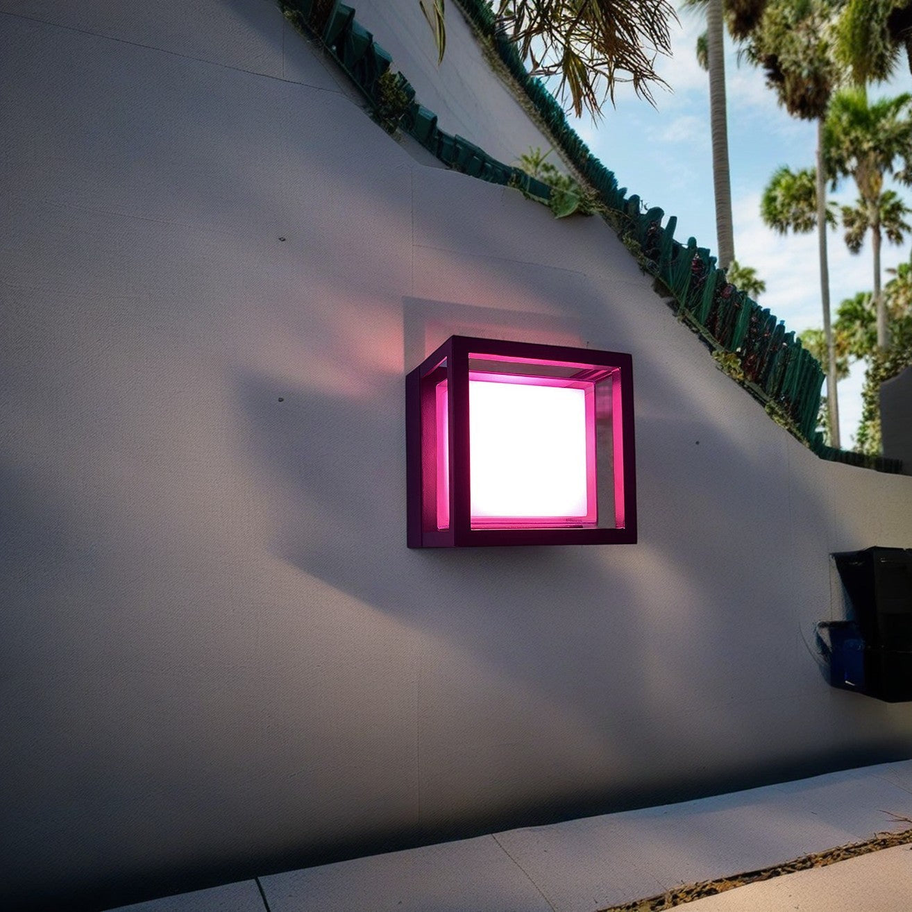 Prism Cube Wall Sconce, Black IP65 Waterproof 12W LED Adjustable Outdoor Wall Light for Fence & Doorway