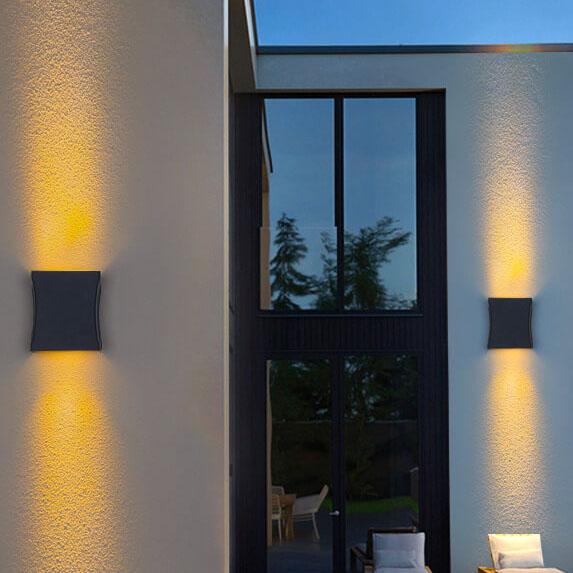 Slate Flat Panel Wall Light, Ultra Slim Black Silver IP65 Waterproof LED Outdoor Sconce for Passage, Door & Gate