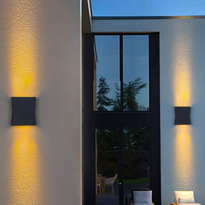 Slate Flat Panel Wall Light, Ultra Slim Black Silver IP65 Waterproof LED Outdoor Sconce for Passage, Door & Gate