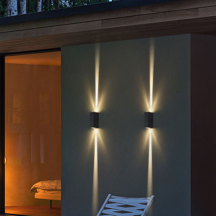 Ashford Twin Beam Wall Sconce, Black LED Up Down Indoor Wall Light for Hallway, Stairway & Covered Porch