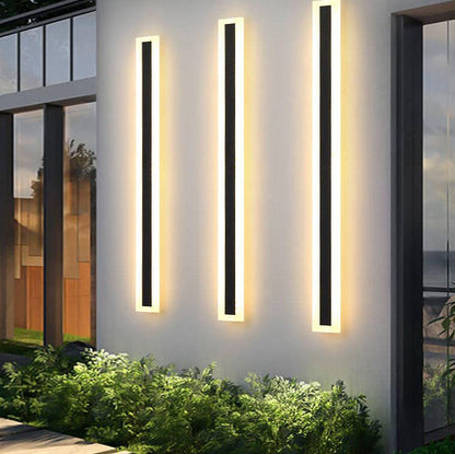 Calder Slim Column Wall Light, Tall Black IP65 Waterproof LED Outdoor Sconce for Front Door, Garage & Entryway