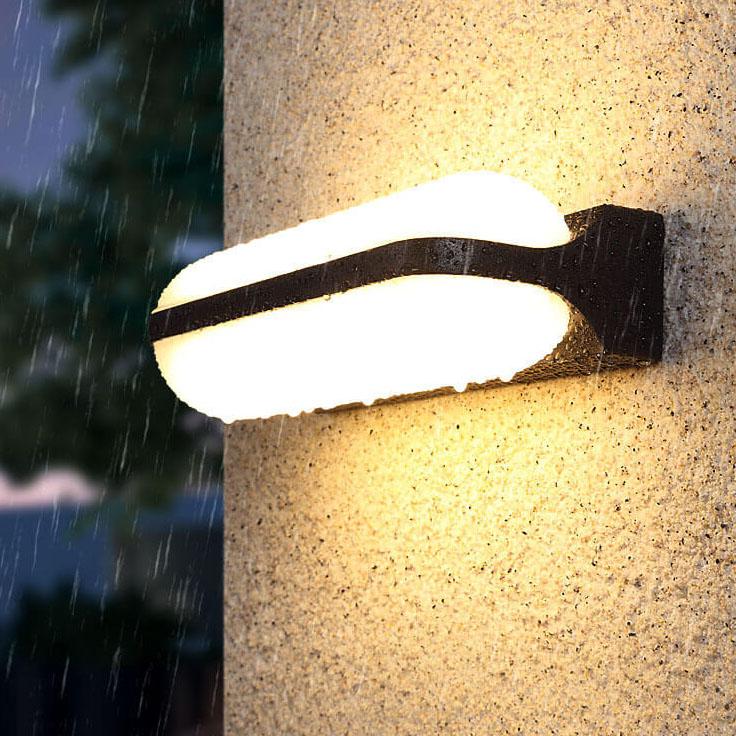Ellery Ring Wall Sconce, Retro Black IP65 Waterproof LED Up Down Outdoor Light for Porch & Brick Wall