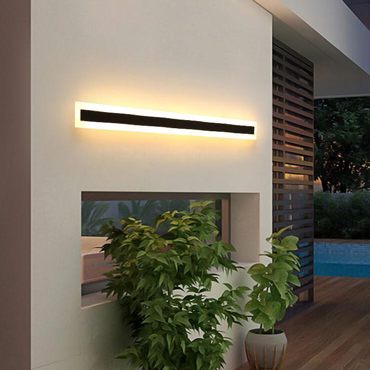 Calder Slim Column Wall Light, Tall Black IP65 Waterproof LED Outdoor Sconce for Front Door, Garage & Entryway