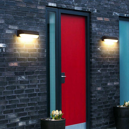 Ellery Ring Wall Sconce, Retro Black IP65 Waterproof LED Up Down Outdoor Light for Porch & Brick Wall