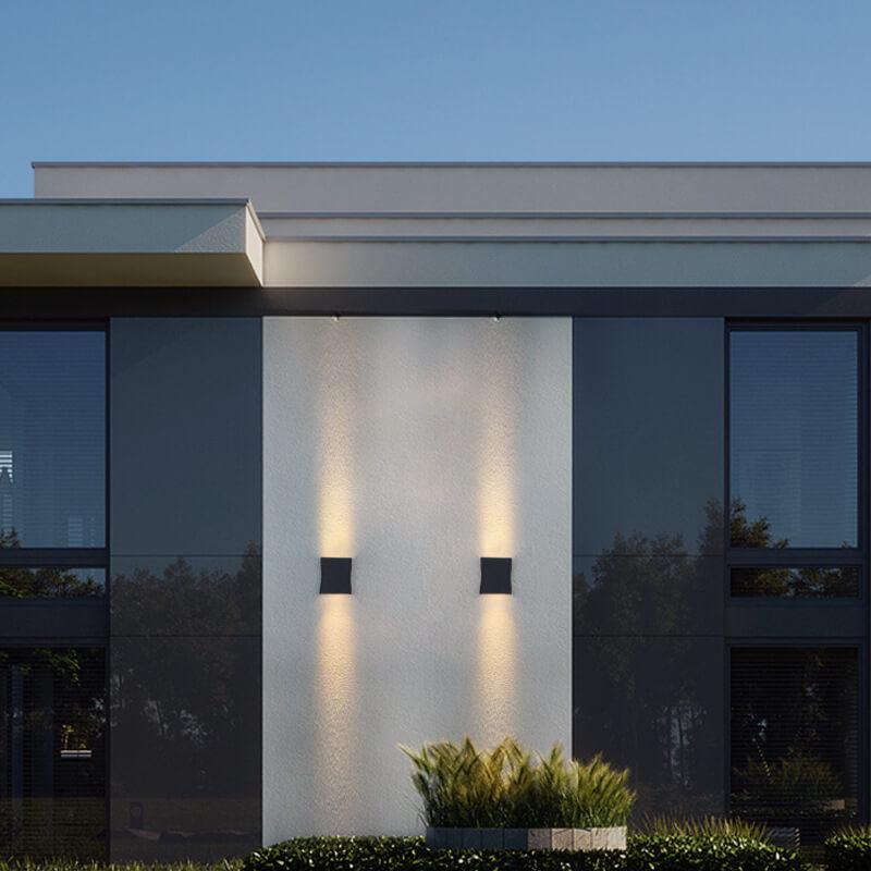 Slate Flat Panel Wall Light, Ultra Slim Black Silver IP65 Waterproof LED Outdoor Sconce for Passage, Door & Gate