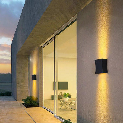 Slate Flat Panel Wall Light, Ultra Slim Black Silver IP65 Waterproof LED Outdoor Sconce for Passage, Door & Gate