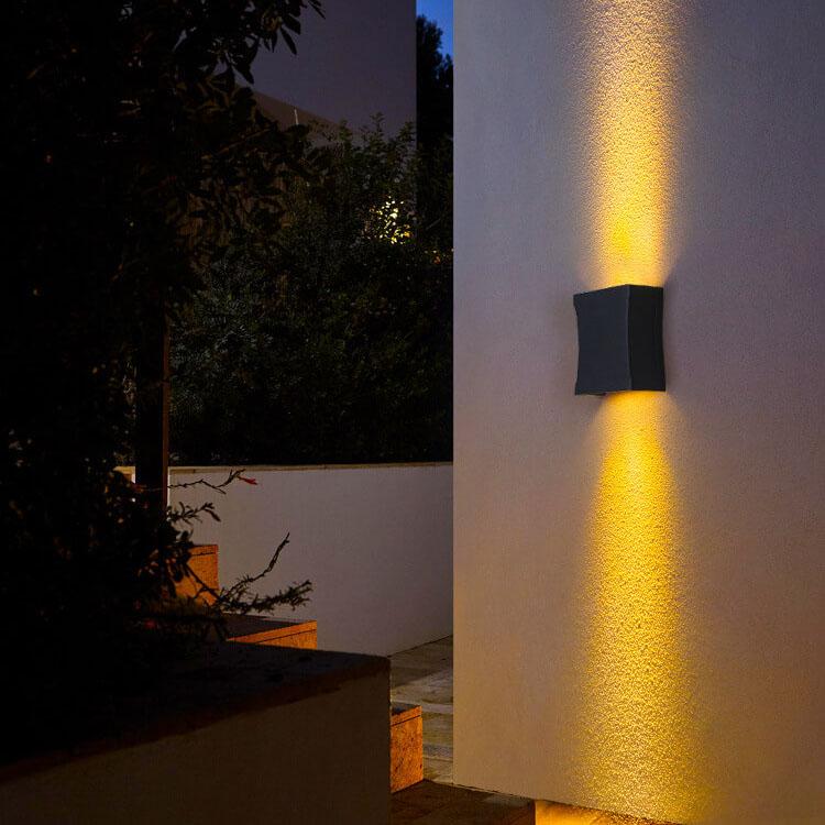 Slate Flat Panel Wall Light, Ultra Slim Black Silver IP65 Waterproof LED Outdoor Sconce for Passage, Door & Gate