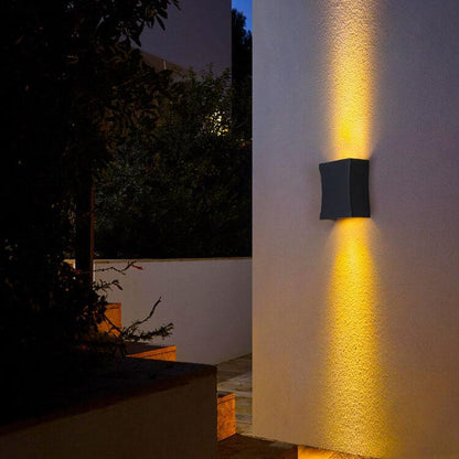 Slate Flat Panel Wall Light, Ultra Slim Black Silver IP65 Waterproof LED Outdoor Sconce for Passage, Door & Gate
