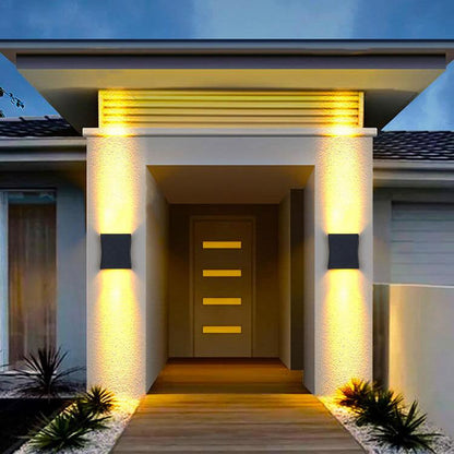 Slate Flat Panel Wall Light, Ultra Slim Black Silver IP65 Waterproof LED Outdoor Sconce for Passage, Door & Gate