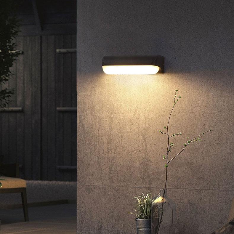 Ellery Ring Wall Sconce, Retro Black IP65 Waterproof LED Up Down Outdoor Light for Porch & Brick Wall