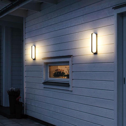 Ellery Ring Wall Sconce, Retro Black IP65 Waterproof LED Up Down Outdoor Light for Porch & Brick Wall