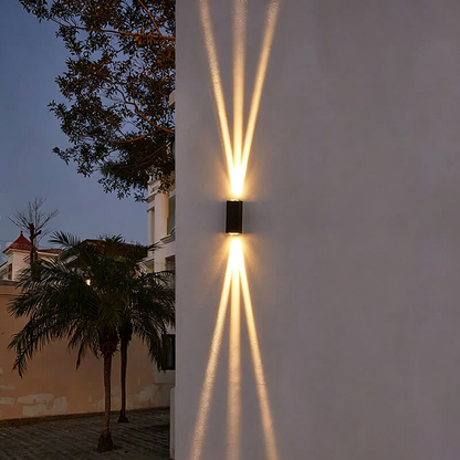 Ashford Twin Beam Wall Sconce, Black LED Up Down Indoor Wall Light for Hallway, Stairway & Covered Porch