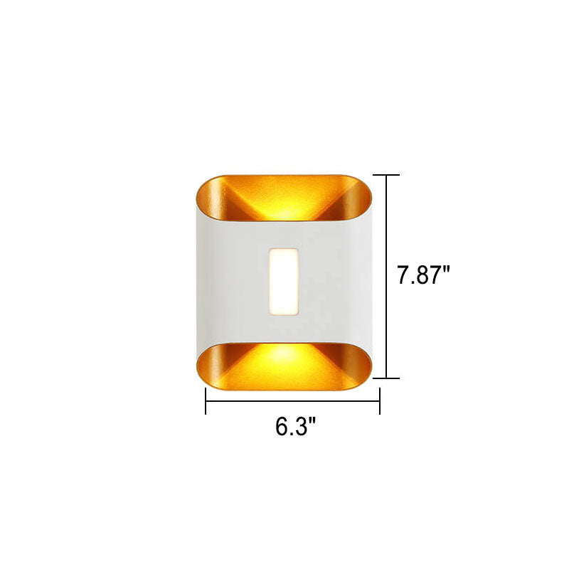 Aldridge Gold Trim Wall Light, Black Gold IP65 Waterproof LED Twin Beam Outdoor Sconce for Modern Facade