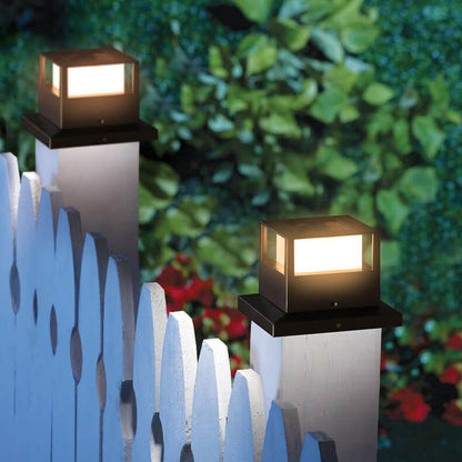 Cairn Solar Post Cap Light, Black White IP65 Waterproof Wireless Solar Fence Post Cap for 4x4 Deck Railing & Gate