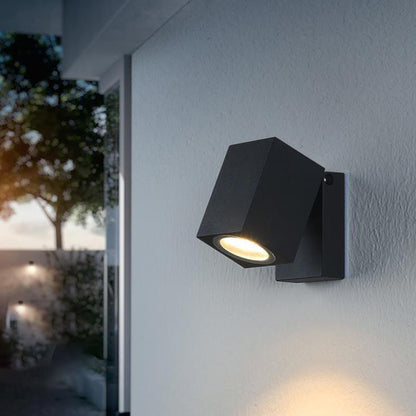 Pike Adjustable Spot Sconce, Small Black Grey IP65 Waterproof GU10 Outdoor Spotlight for Tree, Wall & House Number