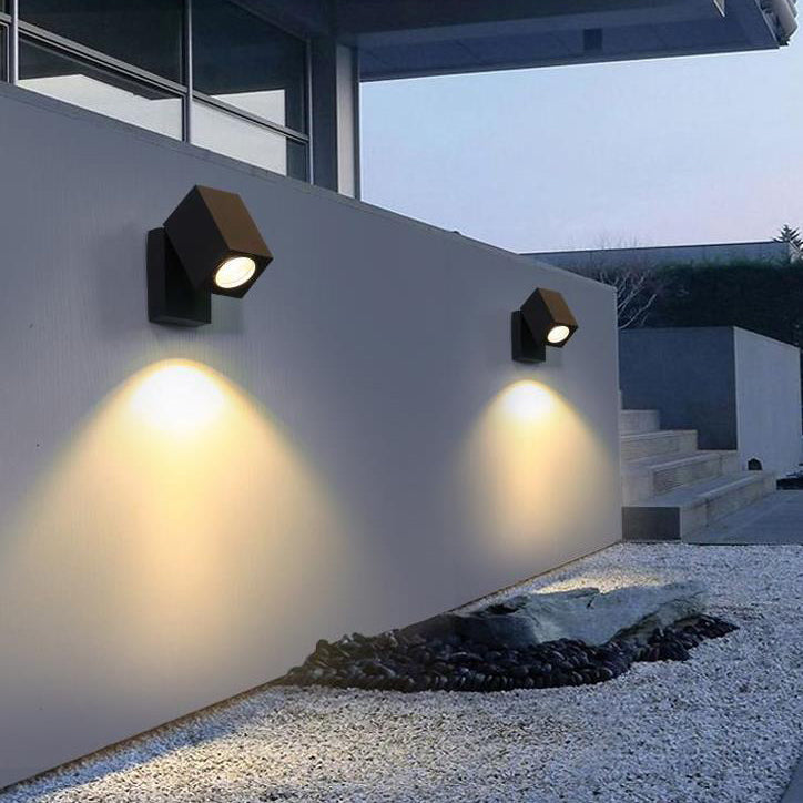 Pike Adjustable Spot Sconce, Small Black Grey IP65 Waterproof GU10 Outdoor Spotlight for Tree, Wall & House Number