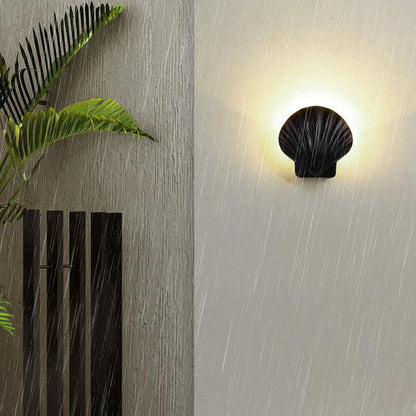 Cowrie Shell Wall Sconce, IP65 Waterproof LED Outdoor Wall Light for Courtyard, Terrace & Garden Wall