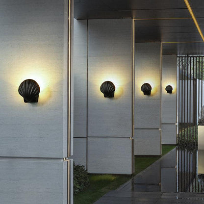 Cowrie Shell Wall Sconce, IP65 Waterproof LED Outdoor Wall Light for Courtyard, Terrace & Garden Wall
