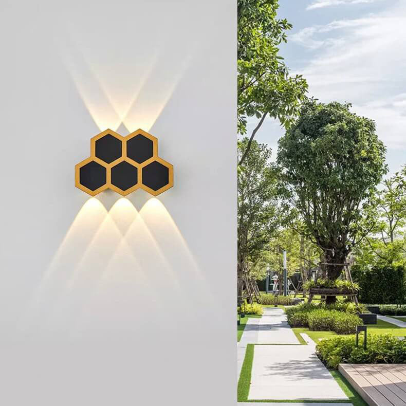 Comb Hexagon Wall Sconce, Honeycomb LED Outdoor Wall Light for Patio, Entrance & Garden Wall
