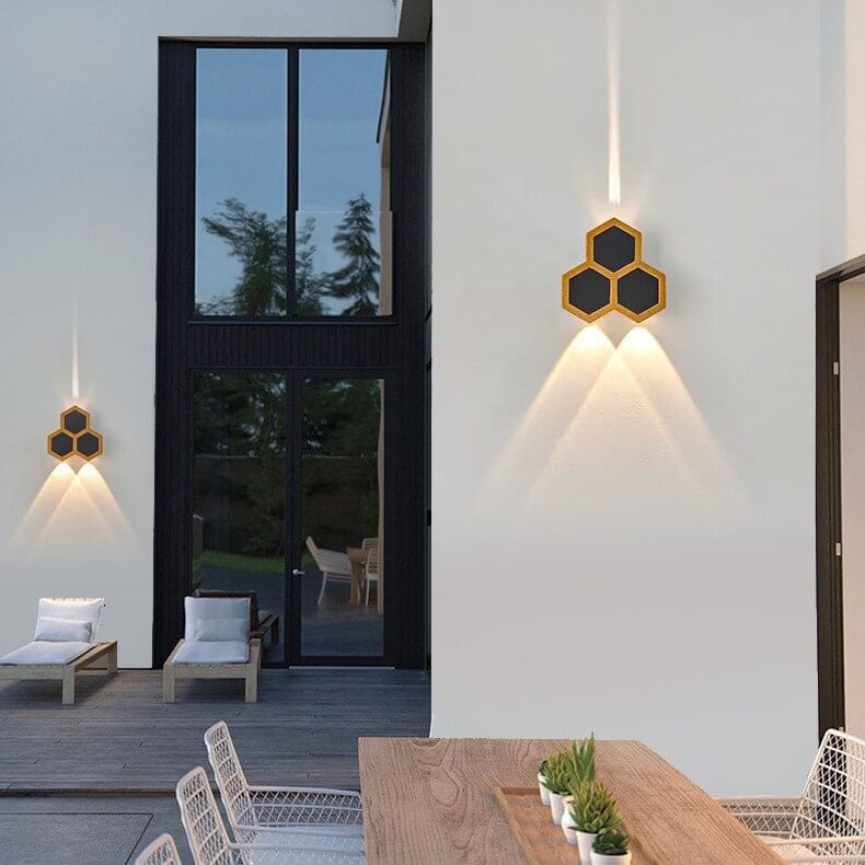 Comb Hexagon Wall Sconce, Honeycomb LED Outdoor Wall Light for Patio, Entrance & Garden Wall