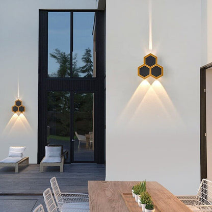 Comb Hexagon Wall Sconce, Honeycomb LED Outdoor Wall Light for Patio, Entrance & Garden Wall