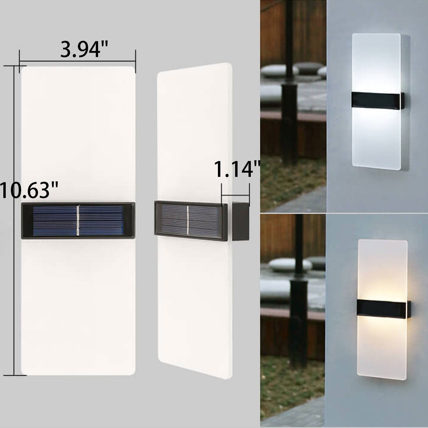 Hollis Solar Accent Light, White IP65 Waterproof Wireless Solar Fence Light for Garden Wall & Shed