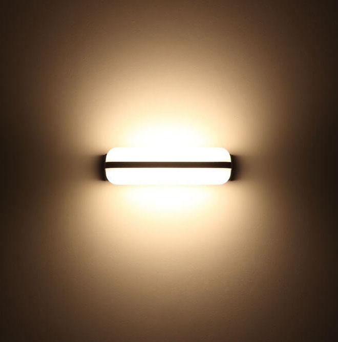 Ellery Ring Wall Sconce, Retro Black IP65 Waterproof LED Up Down Outdoor Light for Porch & Brick Wall