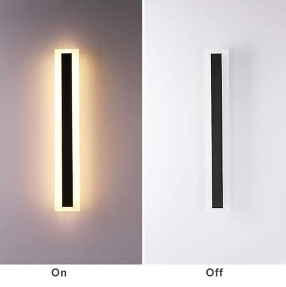 Calder Slim Column Wall Light, Tall Black IP65 Waterproof LED Outdoor Sconce for Front Door, Garage & Entryway