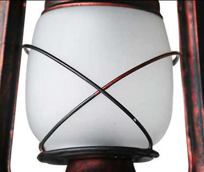 Barrow Stable Lantern Sconce, Rustic Wood & Iron Indoor Wall Light for Hallway, Farmhouse & Boot Room