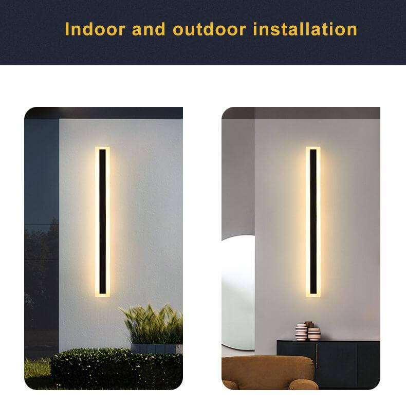 Calder Slim Column Wall Light, Tall Black IP65 Waterproof LED Outdoor Sconce for Front Door, Garage & Entryway