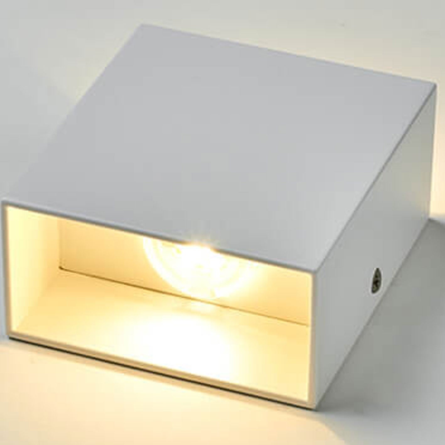 Bramley Cube Wall Sconce, Black White IP65 Waterproof LED Up Down Outdoor Light for Back Door, Garage & Side Passage