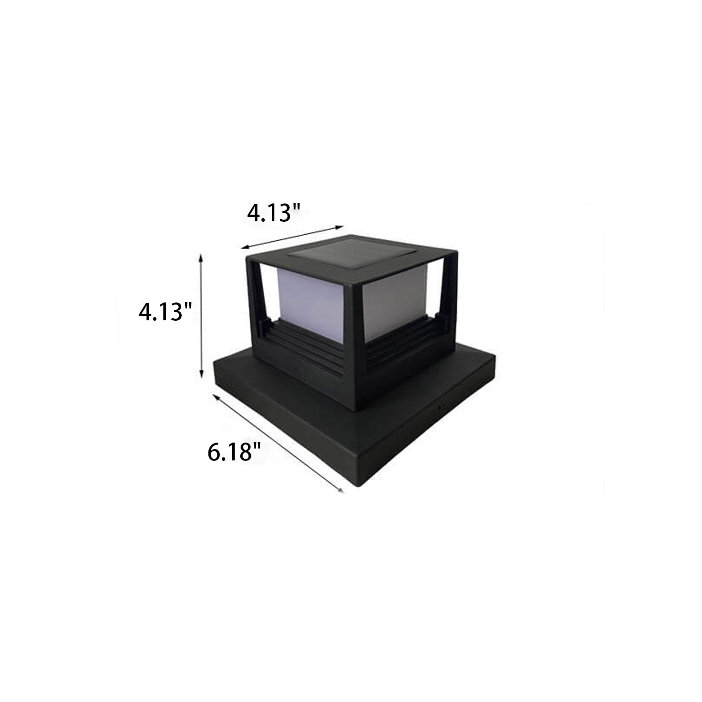 Cairn Solar Post Cap Light, Black White IP65 Waterproof Wireless Solar Fence Post Cap for 4x4 Deck Railing & Gate