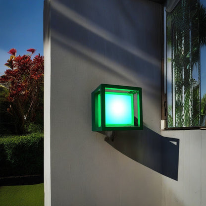 Prism Cube Wall Sconce, Black IP65 Waterproof 12W LED Adjustable Outdoor Wall Light for Fence & Doorway