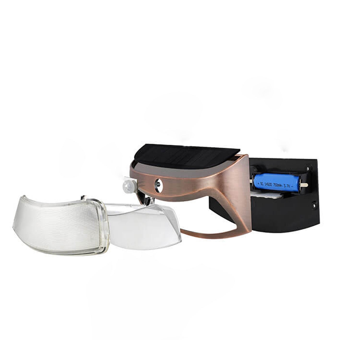 Alder Solar Motion Wall Light, Black or Rose Gold IP65 Waterproof Solar Motion Sensor Light for Gate, Shed & Garage