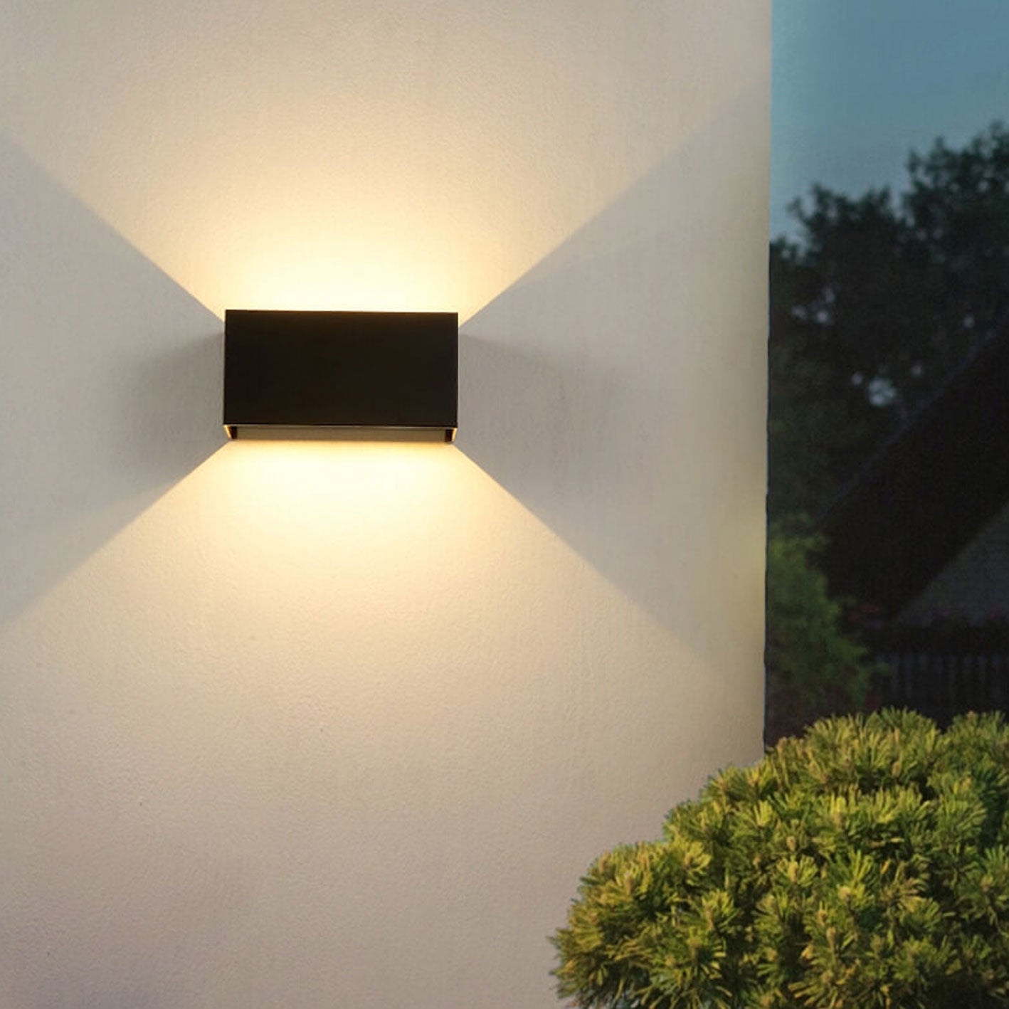 Wexford Up Down Wall Light, Black IP65 Waterproof LED Outdoor Wall Sconce for Front Door, Driveway & Garage