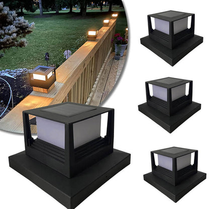 Cairn Solar Post Cap Light, Black White IP65 Waterproof Wireless Solar Fence Post Cap for 4x4 Deck Railing & Gate