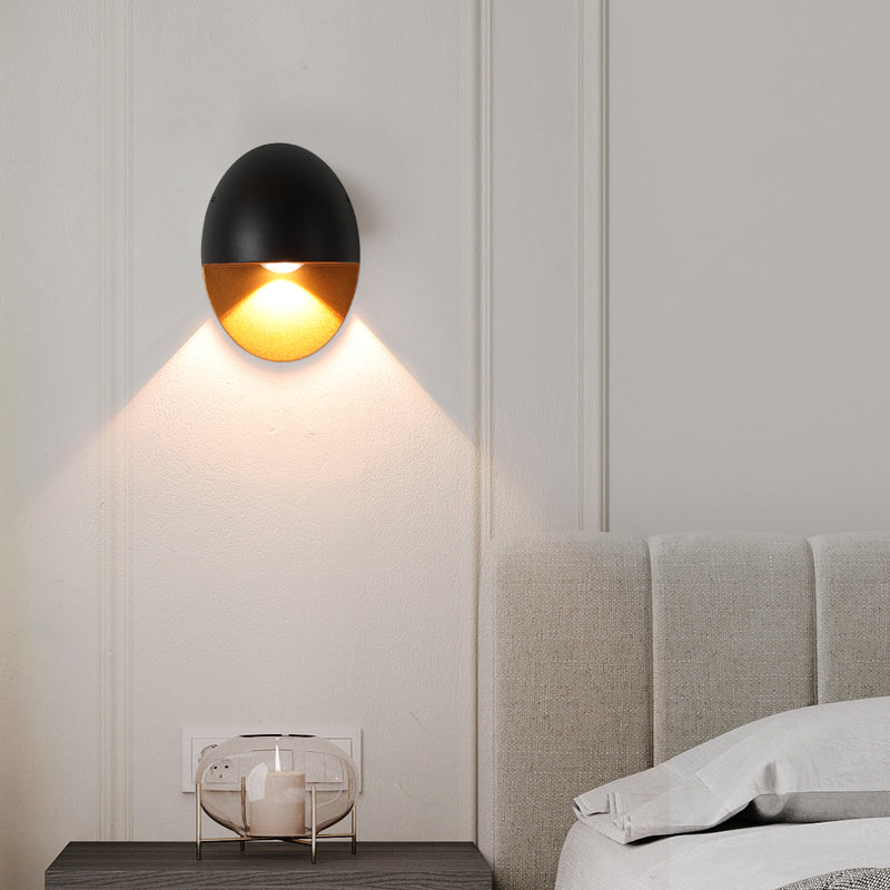 Linden Round Wall Sconce, Platinum Black Gold IP65 Waterproof 6W LED Outdoor Porch Light for Doorway, Corridor & Balcony