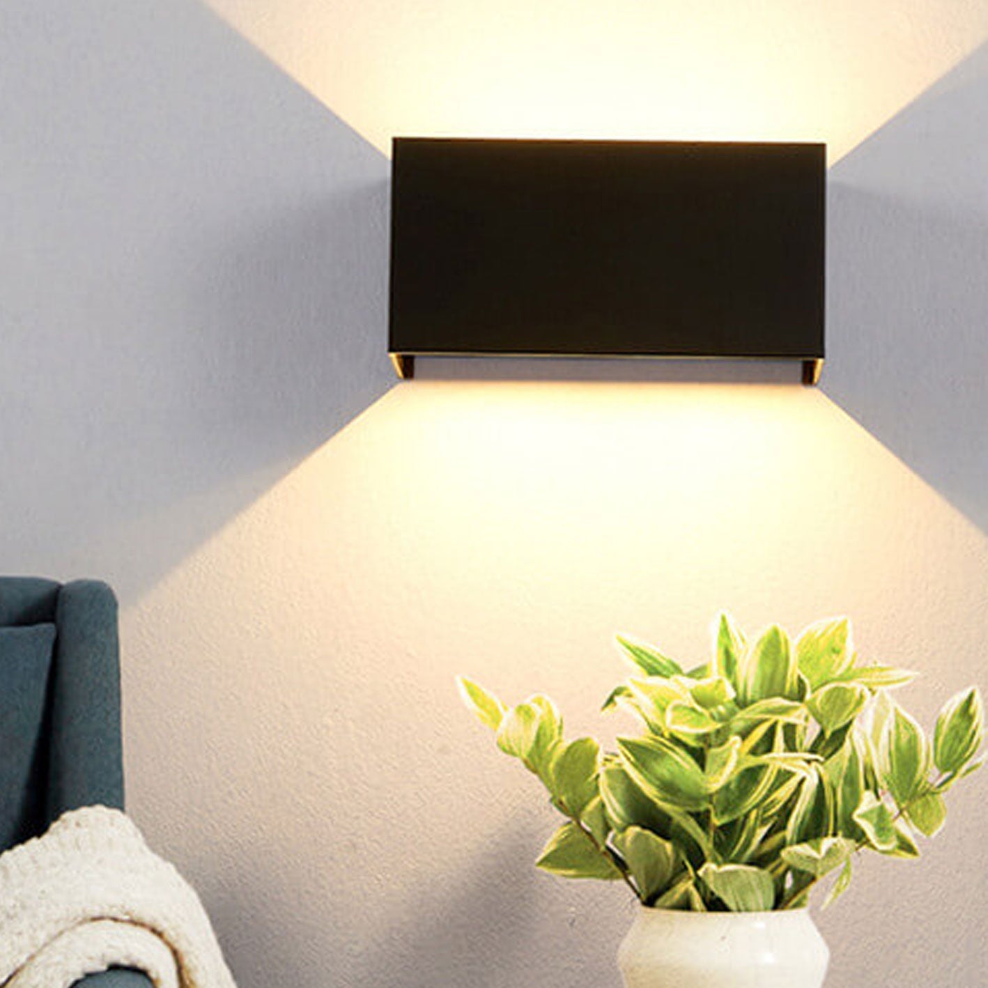 Wexford Up Down Wall Light, Black IP65 Waterproof LED Outdoor Wall Sconce for Front Door, Driveway & Garage