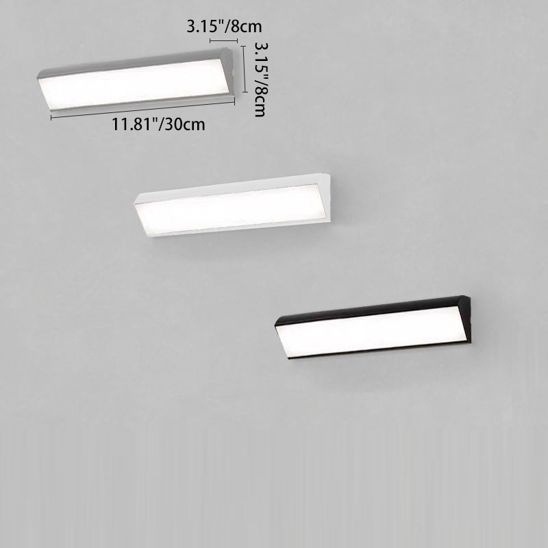 Brecon Square Bar Wall Light, Black White IP65 Waterproof LED Outdoor Sconce for Garage, Patio & Facade